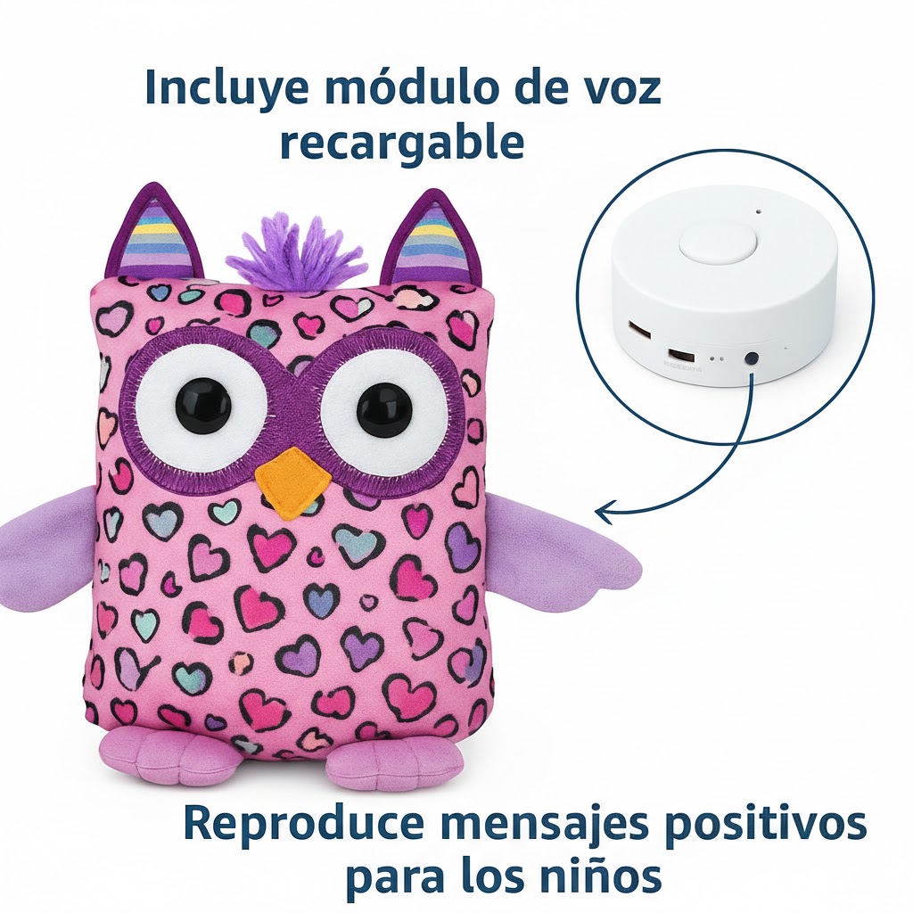 Buhi Abrazo con módulo de voz recargable — incluye bocina USB y controles de volumen